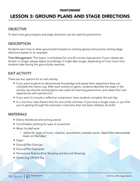 Ground Plans & Stage Directions