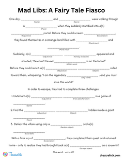 Worksheet: Mad Libs - Fairy Tales