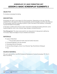 Basic Screenplay Elements 2