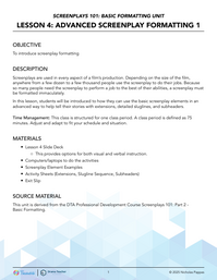 Advanced Screenplay Formatting 1