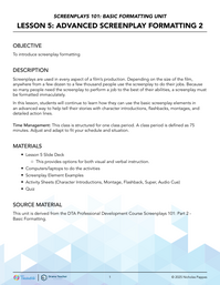 Advanced Screenplay Formatting 2