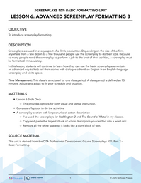 Advanced Screenplay Formatting 3