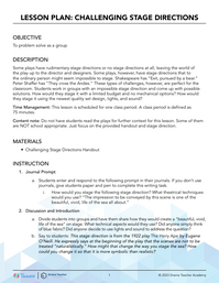 Challenging Stage Directions