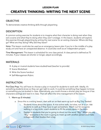 Creative Thinking: Writing the Next Scene