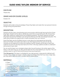 Susie King Taylor: Memoir of Service