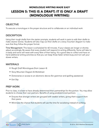 This is a draft, it is only a draft (Monologue Writing)