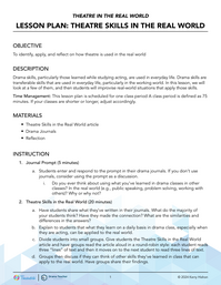 Theatre in the Real World | Theatre Skills in the Real World