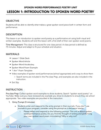 Introduction to Spoken Word Poetry