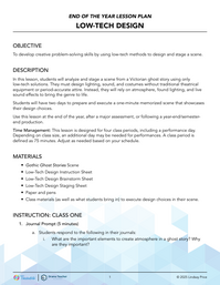 End of the Year Lesson: Low-Tech Design