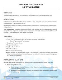 End of the Year Lesson: Lip Sync Battle