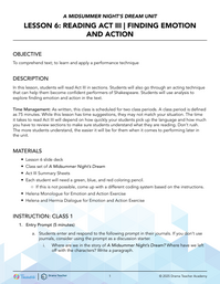 Reading Act III | Finding Emotion and Action