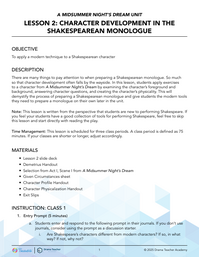 Character Development in the Shakespearean Monologue