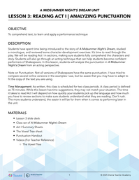 Reading Act I | Analyzing Punctuation