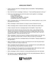 Monologue Prompts