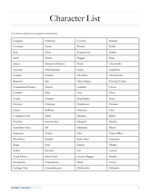 Character List
