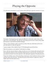 Acting: Playing the Opposite