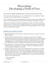 Playwriting: Developing A Point of View