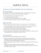 Audition Advice