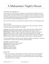 A Midsummer Night's Dream Character Warm-up