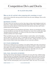 Competition Do's and Don'ts