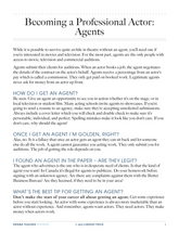 Becoming a Professional Actor: Agents