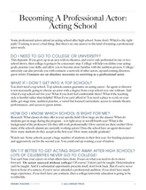 Becoming a Professional Actor: Acting School