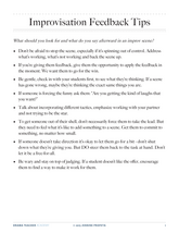 Improvisation Feedback Tips