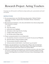 Research Project: Acting Teachers
