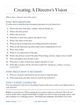 Creating a Director's Vision