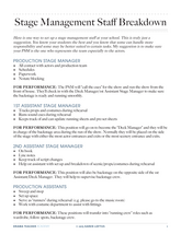 Stage Management Staff Breakdown