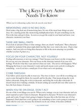 The Five Keys every Actor Needs to Know