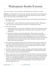 Shakespeare Insults Exercise