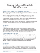 Sample Rehearsal Schedule with Exercises