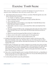 Shakespeare Exercise: Tomb Scene