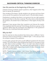 Backward Critical Thinking Exercise