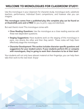 Monologues for Classroom Study: Box