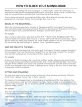 How to Block Your Monologue