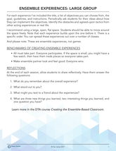 Ensemble Experiences: Large Group