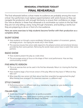 08 - Final Rehearsals