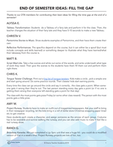 End of Semester: Fill the Gap Ideas