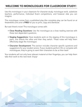 Monologues for Classroom Study: Somewhere, Nowhere