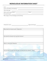 Monologue Information Sheet
