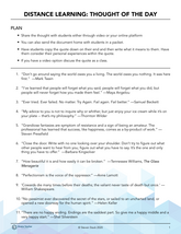 Distance Learning: Thought of the Day