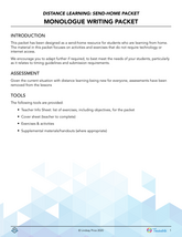 Send-Home Packet: Monologue Writing