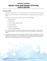 Create Your Own Drama Activities Choice Board