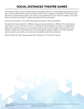 Socially Distanced Theatre Games