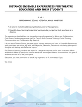 Distance Ensemble Experiences for Students and Educators
