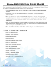 Drama One Curriculum Choice Boards