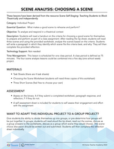 Scene Analysis: Choosing a Scene