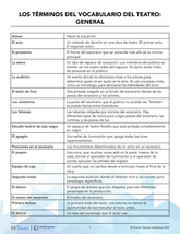 Theatre Terms Handout - Spanish